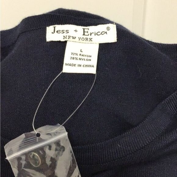 Jess & Erica Women’s Button Front Knit Cardigan, Navy, size L - Picture 4 of 5